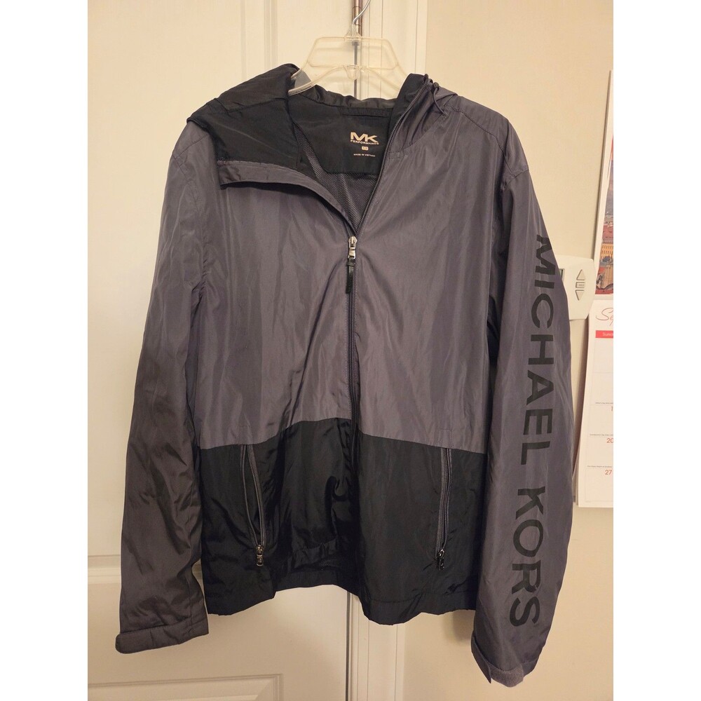 MICHAEL KORS Performance Gray & Black Windbreaker Jacket Men's Size M